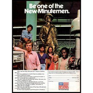 1974 US Army National Guard New Minutemen Vintage Print Ad Statue Wall Art Photo